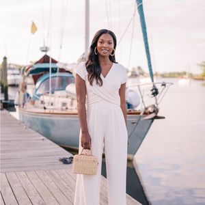 COPY - NWT! Gal Meets Glam Cream Jumpsuit!